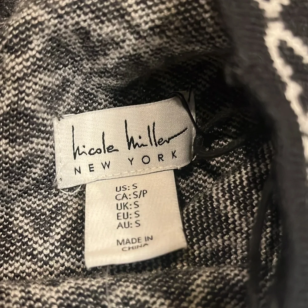 NWT Nicole Miller sweater dress mini heart print S